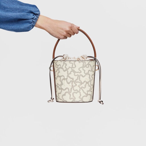 ベージュのスモールバケツバッグ Kaos Icon