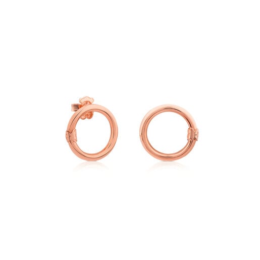 Μεσαία σκουλαρίκια Hold από ροζ Ασήμι Vermeil