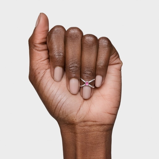 טבעת Claws‏ Icon Color LGG מכסף בשילוב אבן אודם מעבדה