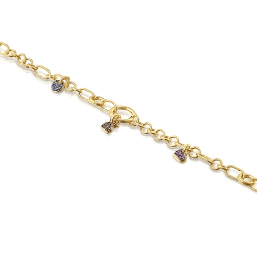 Silver vermeil Luah Bracelet with sapphires and quartz