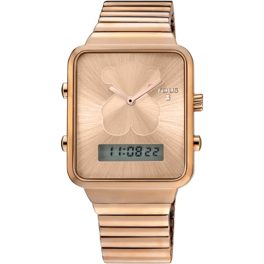 ❤️Reloj Tous Digibear digital de mujer dorado en oro rosé 900350045.