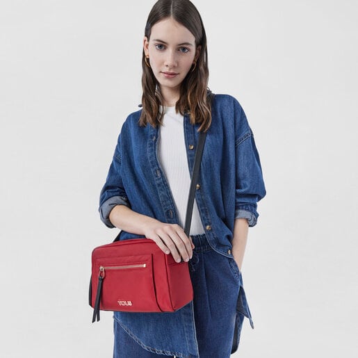 Средняя красная сумка-кроссбоди Shelby