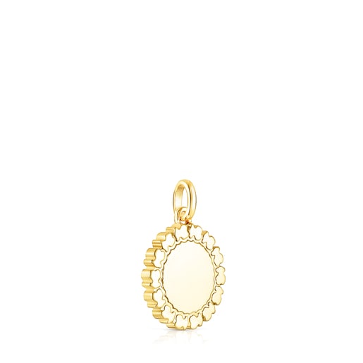 Silver vermeil Straight medallion Pendant