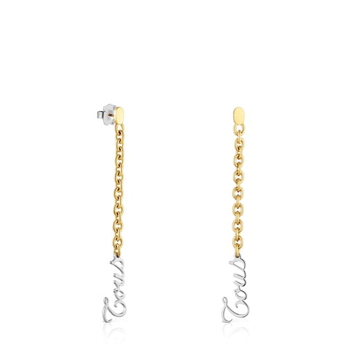 Long two-tone steel Earrings TOUS Charming