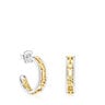 Boucles d’oreilles anneaux argent et argent vermeil Logo