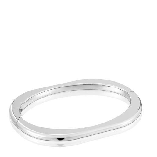 Bracelet manchette fermé en argent Line