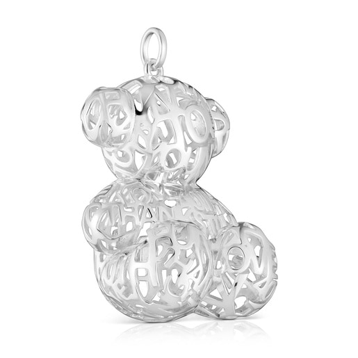40 mm silver openwork bear Pendant Bold Bear