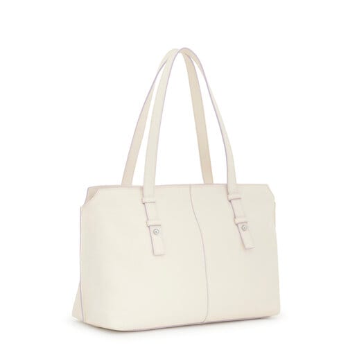 Beige leather City bag TOUS Candy