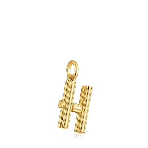 Pendente in argento placcato oro 18 kt lettera H medio TOUS Alphabet