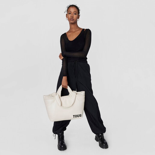 תיק סל TOUS Carol גדול בצבע בז'