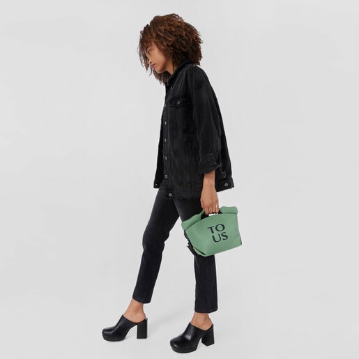 תיק סל TOUS Balloon קטן מעור בצבע חאקי