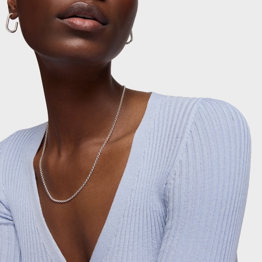 Gargantilla mediana de plata con anillas, 50 cm Chain