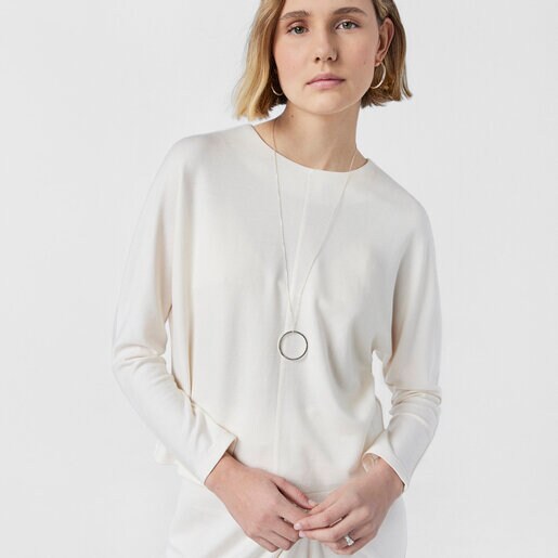 Длинная серебряная цепочка TOUS Chain из овальных колец, 80 см.