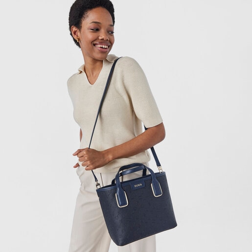 Маленькая темно-синяя сумка-тоут Script Day