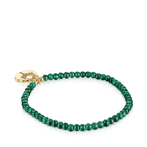 Silver vermeil National Day Bracelet with malachite