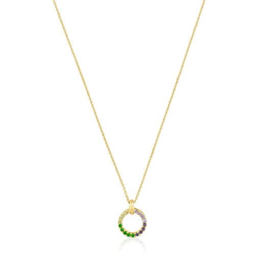 18kt gold-plated silver Necklace with gemstones TOUS Straight