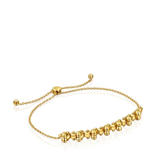 Bold Bear chain Bracelet with 18kt gold plating over silver and charm