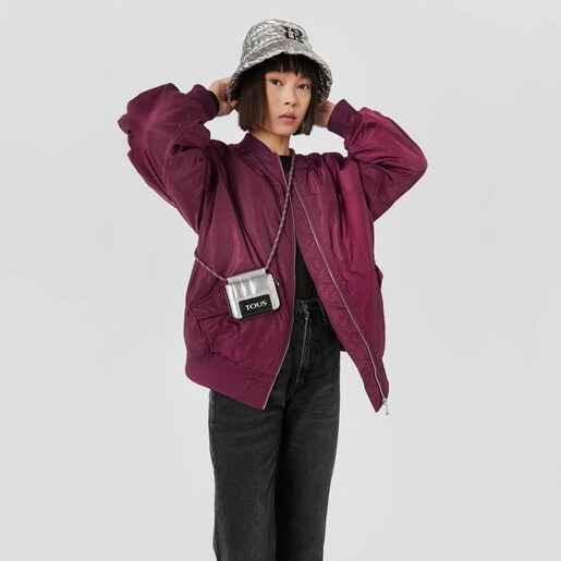 Silver-colored TOUS Empire Padded Hanging change purse