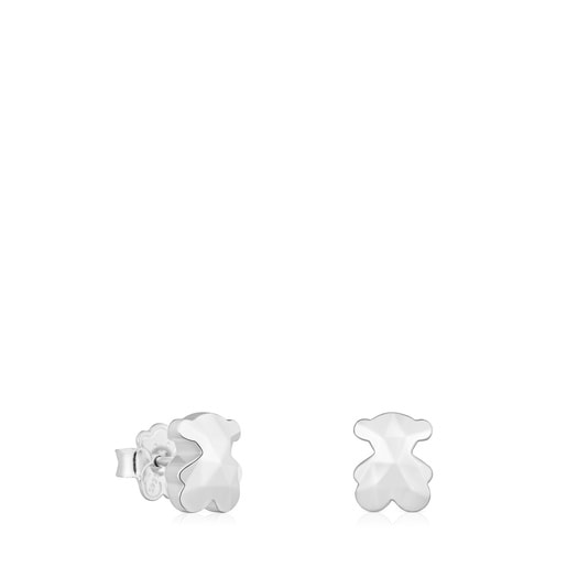 Brincos urso em prata Icon Metal