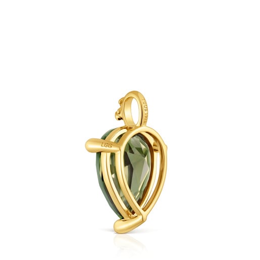 Small Pendant in 18kt gold plating over silver and laboratory-grown green spinel TOUS Color Lab