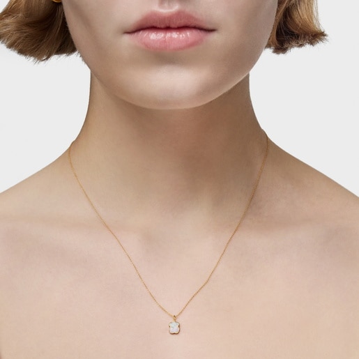 Gold and Mother-of-pearl XXS bear Necklace