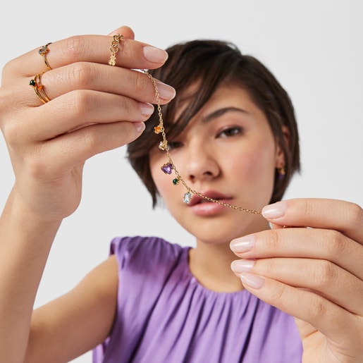 Браслет TOUS Good Vibes из вермеля c драгоценными камнями