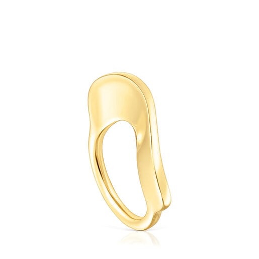 Anillo grande con baño de oro 18 kt sobre plata Gregal