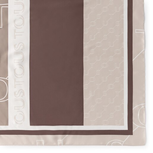 Коричневый шарф Script Soft Poly