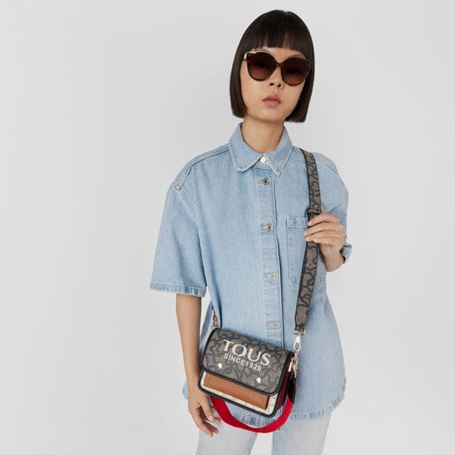 תיק צד Audree Kaos Icon בגודל קטן בצבעי שחור ובז'