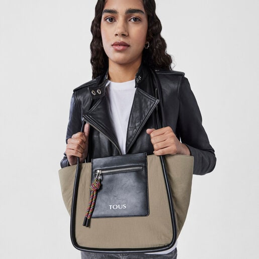 Сумка-тоут среднего размера TOUS Empire Cotton цвета хаки