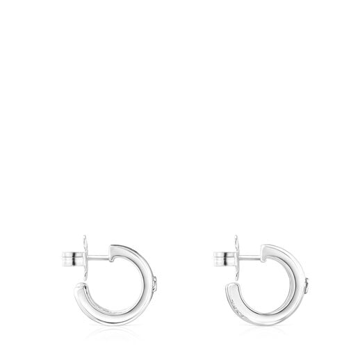 Silver TOUS Fellow Double-hoop earrings