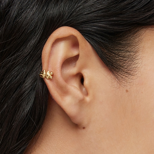 18 kt gold plating over silver bear Earcuff Bold Bear