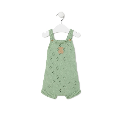 Knitted baby romper in Tricot mist