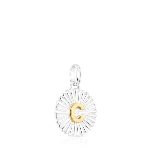 Silver and silver vermeil TOUS Alphabet letter C medallion Pendant