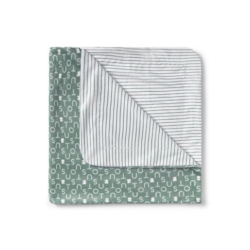 Short-pile fleece baby blanket in Soft green