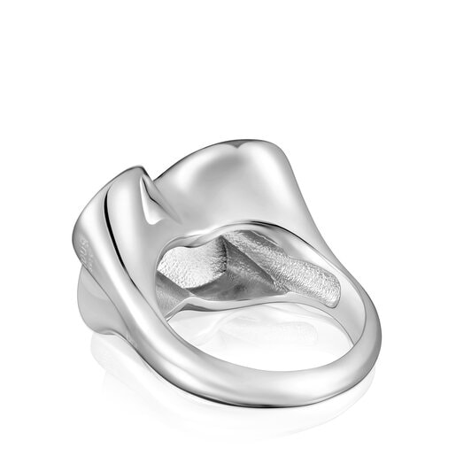 Silver Bold Motif butterfly Signet ring