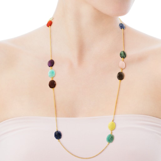 عِقد Terra الفضي المُذهّب مع الجواهر