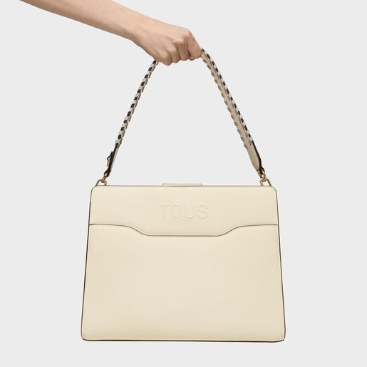 Shopper mediano beige Audree Saffiano