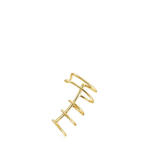 Earcuff con baño de oro 18 kt sobre plata y cinco espirales TOUS Basics