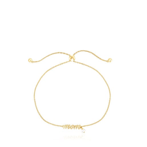Gold TOUS Mama Mom Bracelet with cultured pearl | TOUS