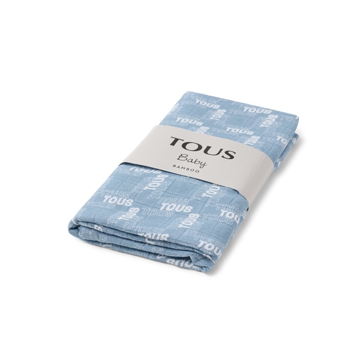 Muse bamboo muslin blanket in sky blue