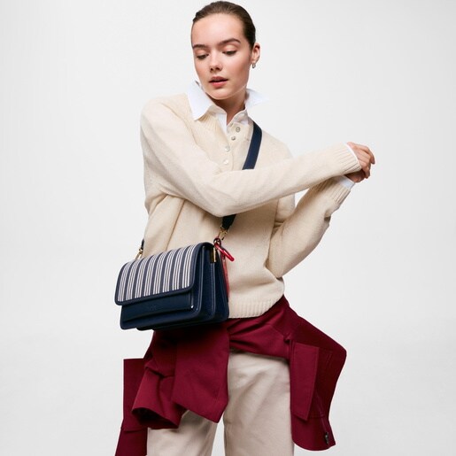 Bandolera mediana azul marino Audree Canvas