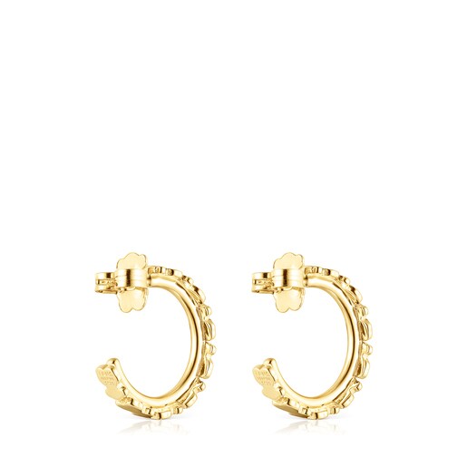 Silver vermeil Straight hoop Earrings