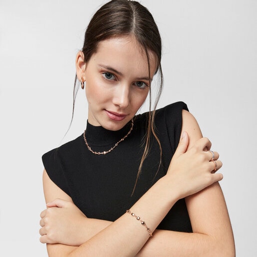 Pulsera Mini Icons con baño de oro rosa 18 kt sobre plata