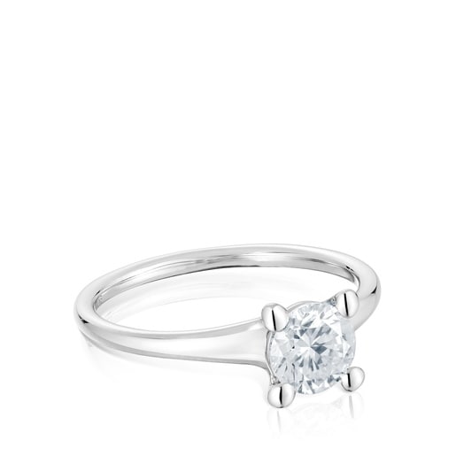 Anell solitari de platí amb diamant creat al laboratori 0,70 ct Shine LGD