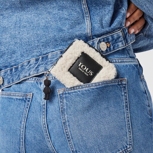 Бежевый кошелек для мелочи Amaya Warm среднего размера