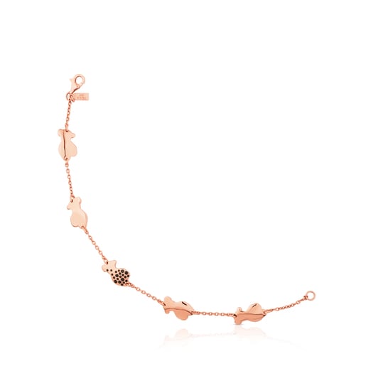 Pink Vermeil Silver Twist Bracelet with Spinel