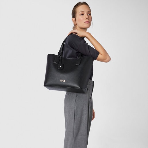 Большая черная сумка-тоут TOUS Essential