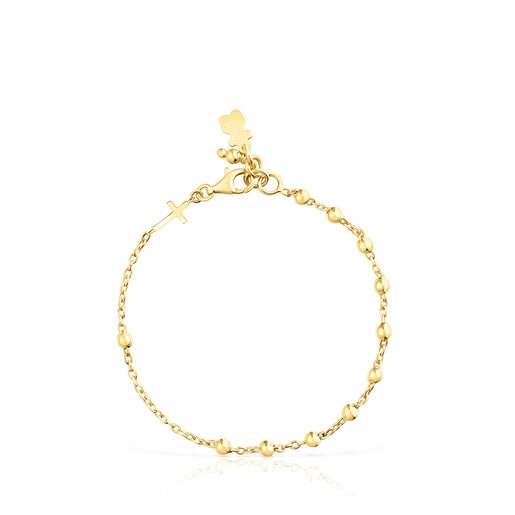 Pulsera con baño de oro 18 kt sobre plata y motivo cruz Tamara Falcó X TOUS