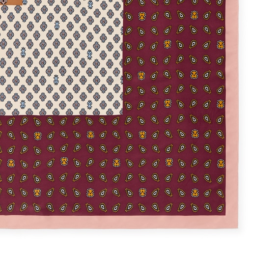 Fuchsia polyester TOUS Patchwork Neckerchief